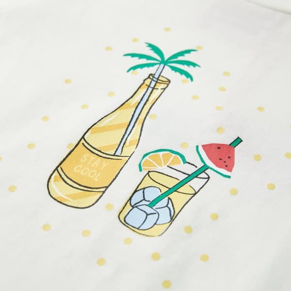 vidaXL T-shirt för barn ecru 128