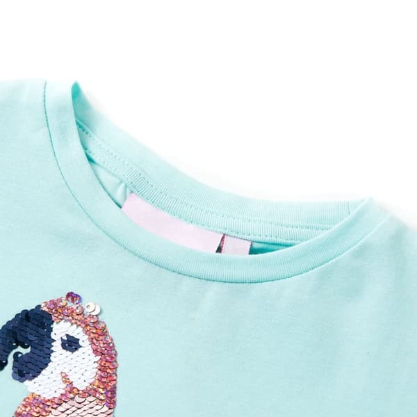 vidaXL T-shirt til børn str. 140 akvamarinblå