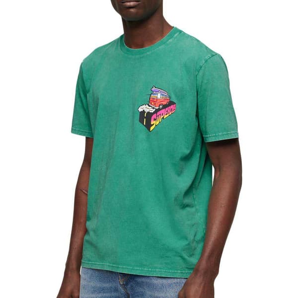 Superdry Lyhythihainen T-paita Neon Travel Chest Loose Vihreä XL Mies