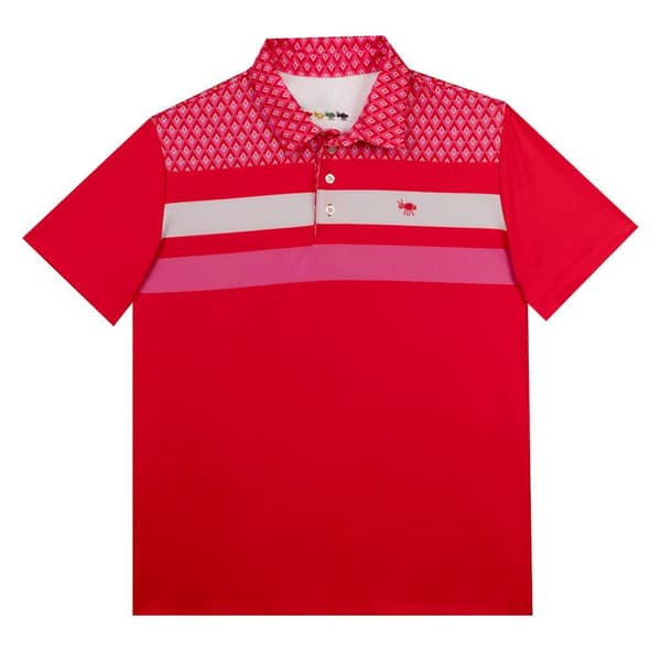 Oxy Golf Kortärmad Polo Diamond Comb Red  XL