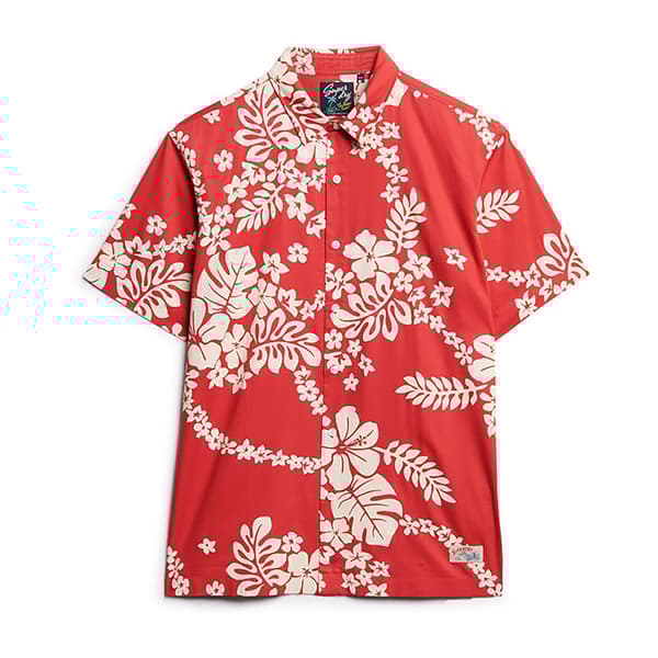 Superdry Kortärmad Tröja Hawaiian Röd L Man