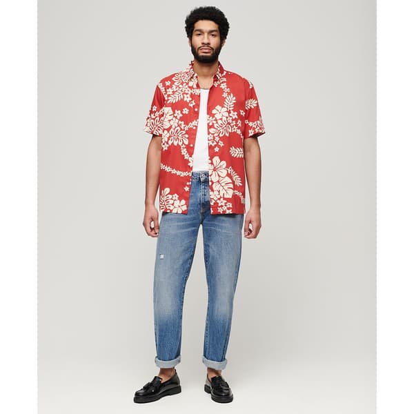Superdry Kortärmad Tröja Hawaiian Röd L Man