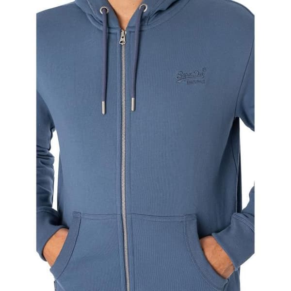 Essential Logo Zip Hoodie - Superdry - Herr - Blå
