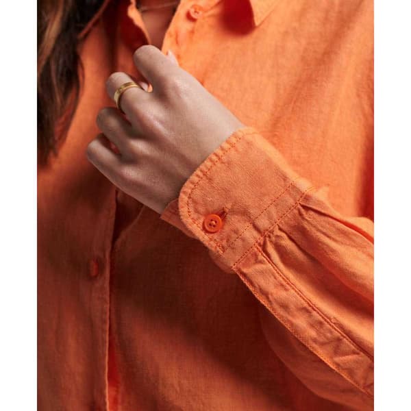 Superdry Långärmad Tröja Studios Casual Linen Orange 2XS Kvinna