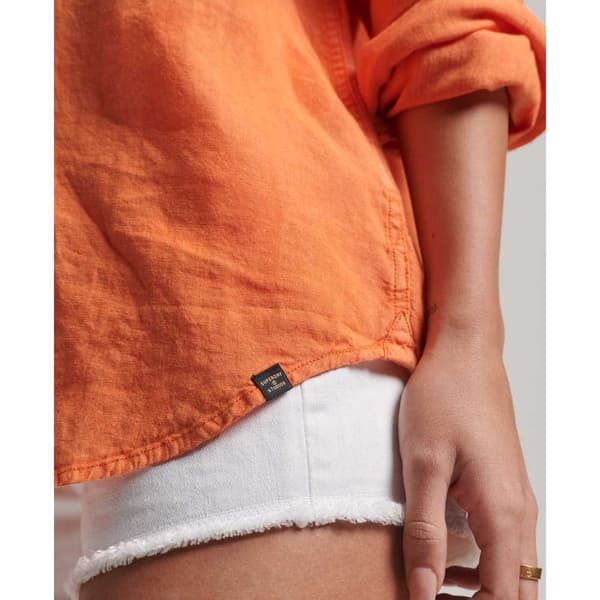 Superdry Långärmad Tröja Studios Casual Linen Orange 2XS Kvinna