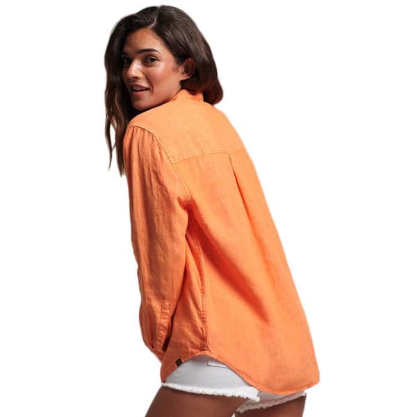 Superdry Långärmad Tröja Studios Casual Linen Orange 2XS Kvinna