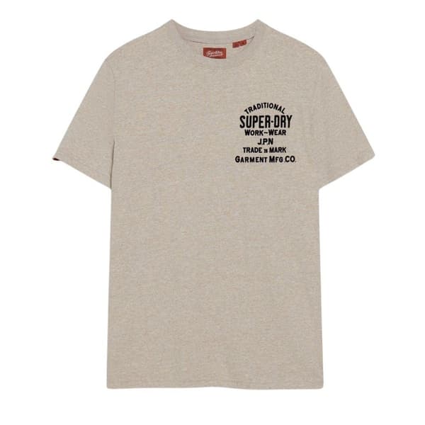 Superdry Kortärmad T-shirt Workwear Flock Graphic Beige S Man