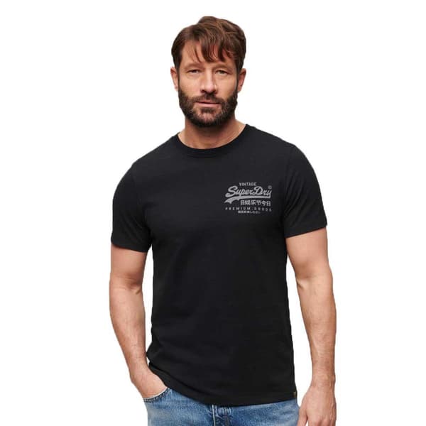 Superdry Kortärmad T-shirt Classic Vintage Logo Heritage Svart XL Man