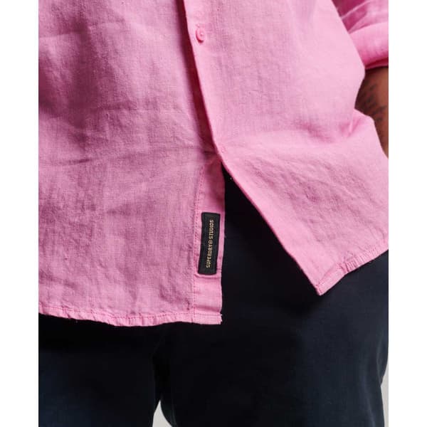 Superdry Långärmad Tröja Studios Casual Linen Rosa M Man