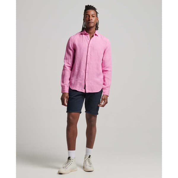 Superdry Långärmad Tröja Studios Casual Linen Rosa M Man