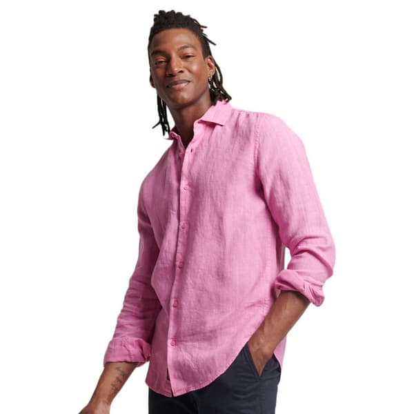 Superdry Långärmad Tröja Studios Casual Linen Rosa M Man
