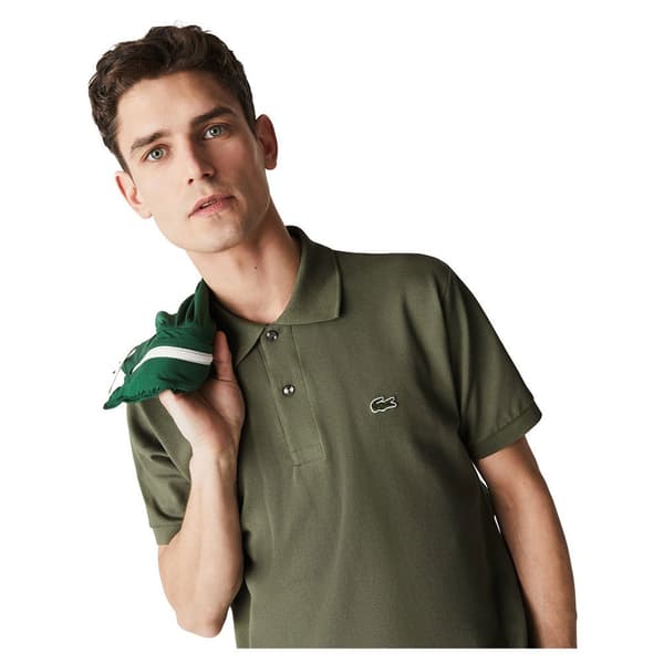 Lacoste Kortärmad Pikétröja Classic Fit L.12.12 Grönt L Man