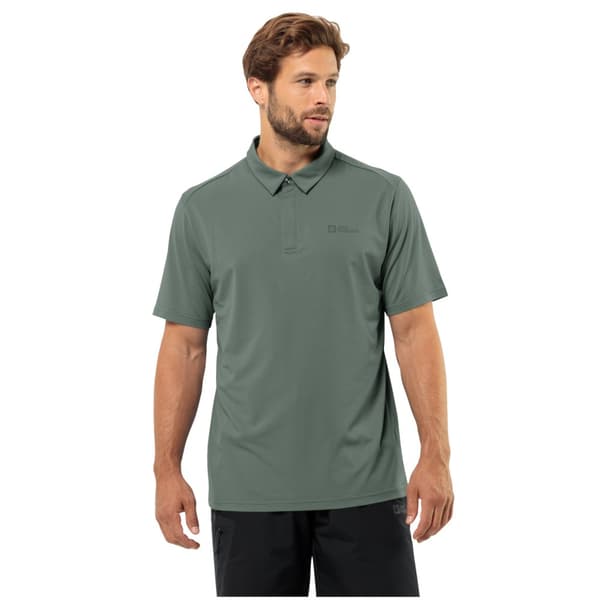 Jack Wolfskin Delfami Polo Shirt 1809801-4311, Man, T-shirt, Grön
