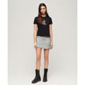 Miniatyrbillede 4 af 6: Superdry Tattoo Embroidered Fitted T-shirt Med Korte ærmer Sort L Kvinde