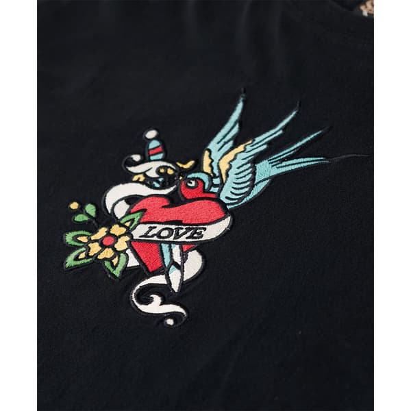 Superdry Tattoo Embroidered Fitted T-shirt Med Korte ærmer Sort L Kvinde