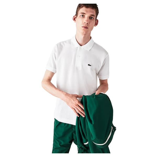 Lacoste Kortärmad Pikétröja Caiman Vit 2XL Man