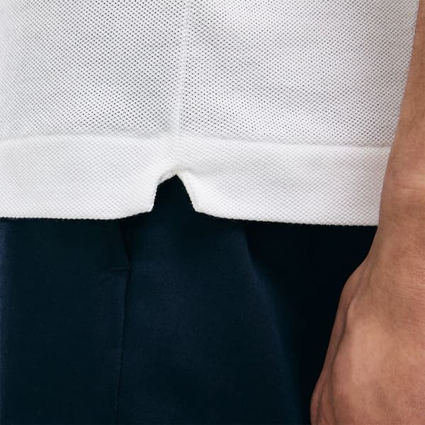 Lacoste Kortärmad Pikétröja Caiman Vit 2XL Man