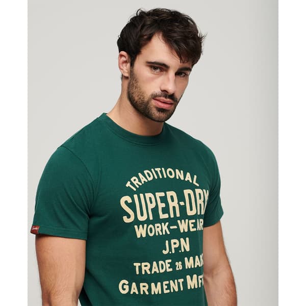 Superdry Workwear Flock Graphic T-shirt Med Korta ärmar Grönt L Man
