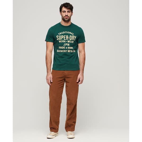 Superdry Workwear Flock Graphic T-shirt Med Korta ärmar Grönt L Man