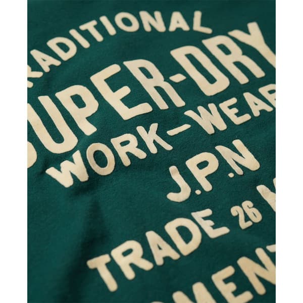 Superdry Workwear Flock Graphic T-shirt Med Korta ärmar Grönt L Man