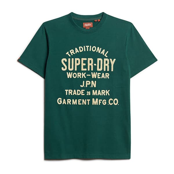 Superdry Workwear Flock Graphic T-shirt Med Korta ärmar Grönt L Man