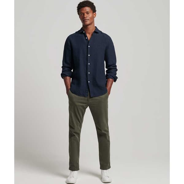 Superdry Långärmad Tröja Studios Casual Linen Brun L Man