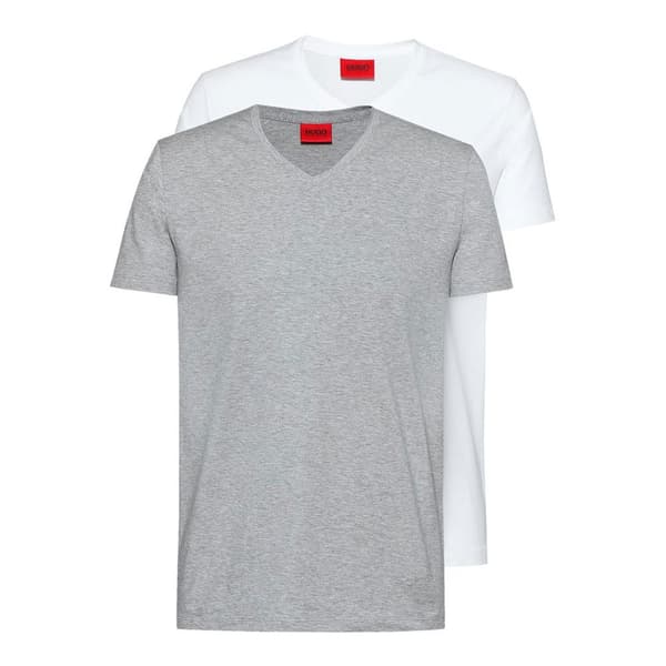 Hugo Kortärmad T-shirt Med V-ringning Vit XL Man