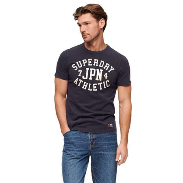 Superdry Vintage Athletic T-shirt Med Korta ärmar Blå L Man
