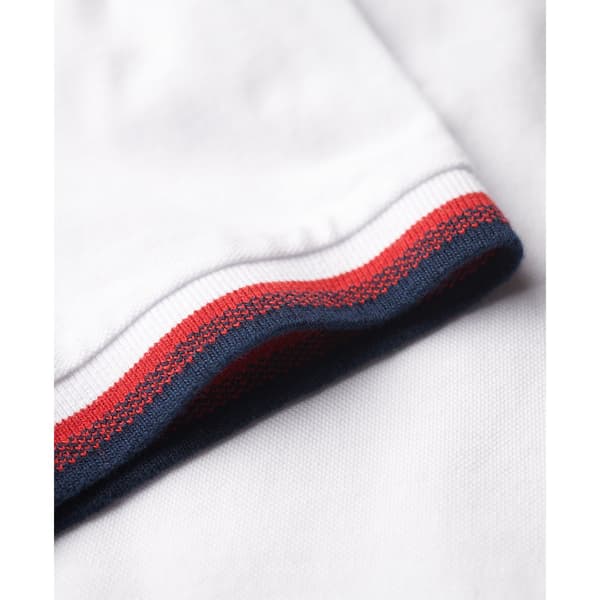 Superdry Kortärmad Piké Sportswear Relaxed Tipped Vit L Man