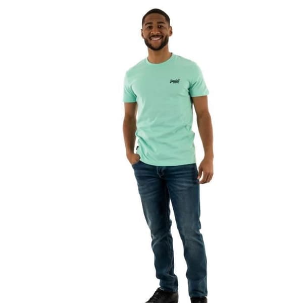 SUPERDRY herr-t-shirt - modell M1011245A 2MD - grön - korta ärmar - rundad krage
