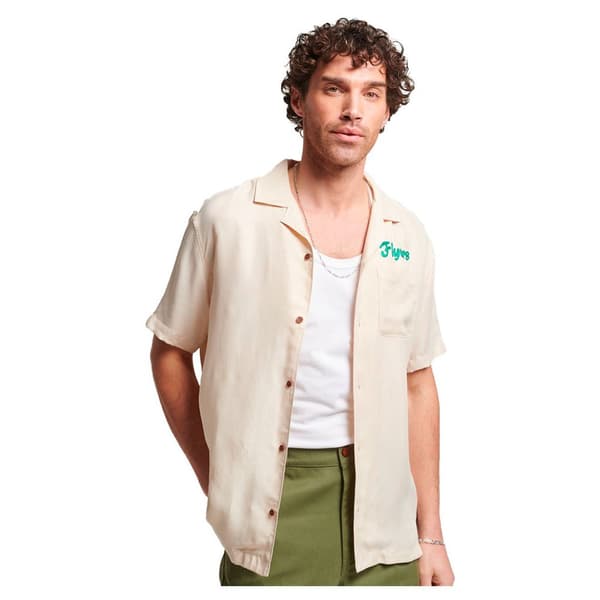 Superdry Kortærmet Skjorte Vintage Bowling Beige 2XL Mand