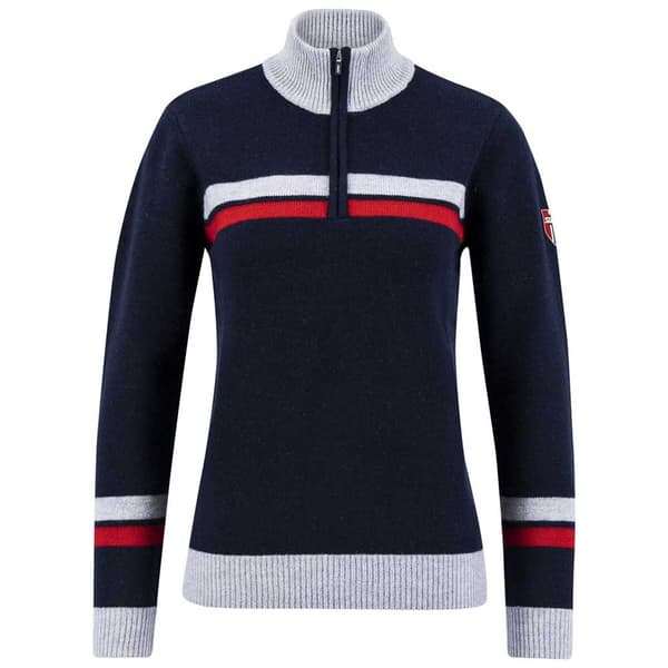 Swix Blizzard Warm Halv Lynlås Langærmet T-shirt Blå S Kvinde
