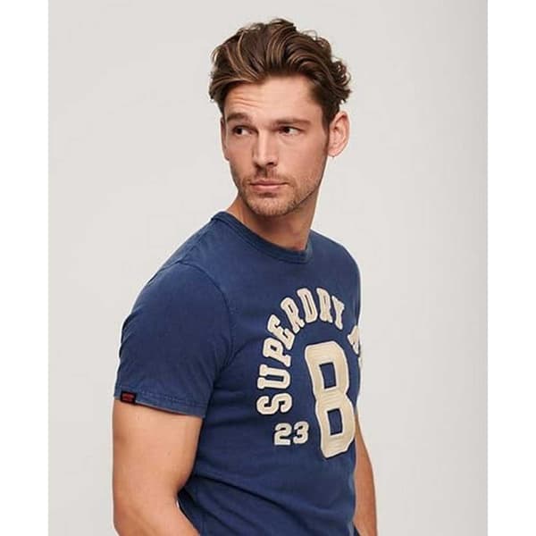 Superdry Vintage Athletic Lyhythihainen T-paita Sininen M Mies