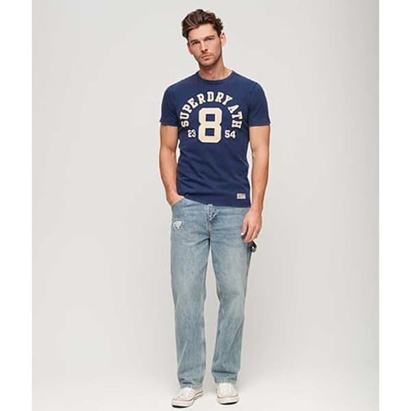 Superdry Vintage Athletic Lyhythihainen T-paita Sininen M Mies