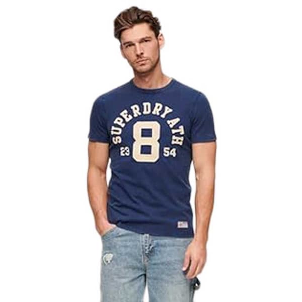 Superdry Vintage Athletic T-shirt Med Korta ärmar Blå M Man
