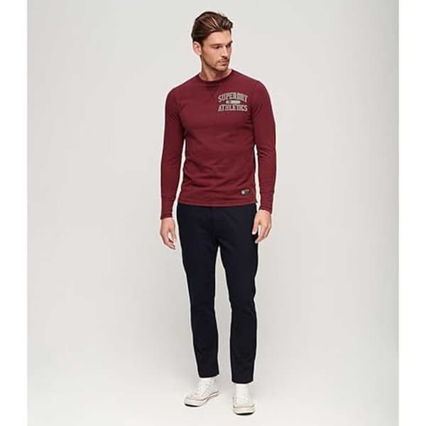 Superdry Vintage Athletic Chest T-shirt Med Lång ärm Röd M Man