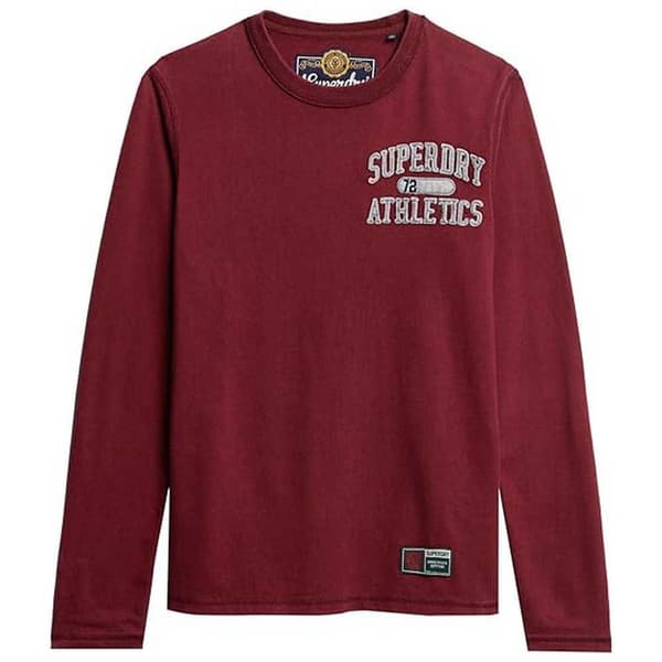 Superdry Vintage Athletic Chest T-shirt Med Lång ärm Röd M Man