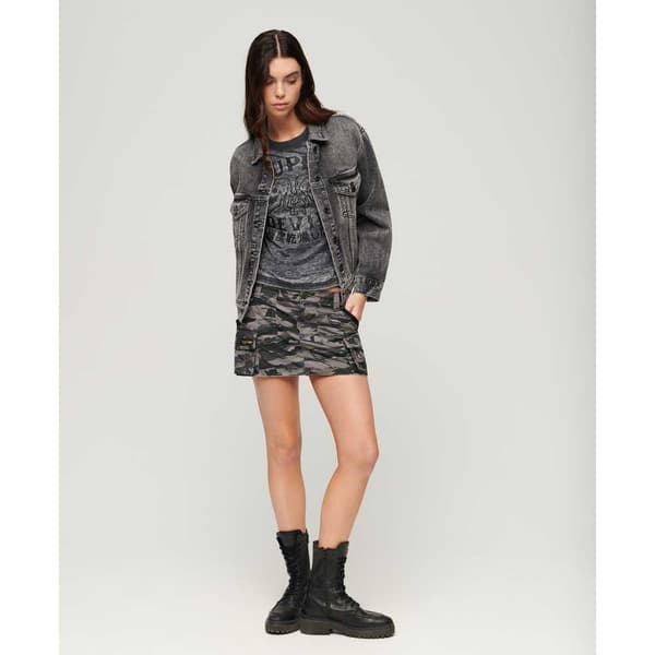 Superdry Retro Rocker T-shirt Med Korta ärmar Grå XS Kvinna