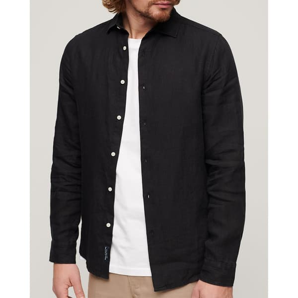 Superdry Långärmad Tröja Studios Casual Linen Svart S Man