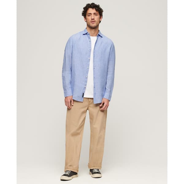 Superdry Långärmad Tröja Studios Casual Linen Blå 2XL Man