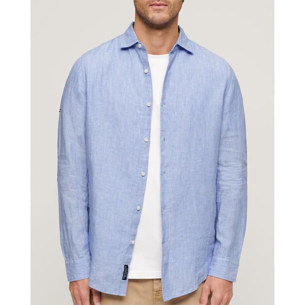 Superdry Långärmad Tröja Studios Casual Linen Blå 2XL Man