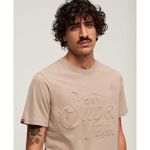 Superdry Embossed Archive Graphic T-shirt Med Korta ärmar Beige XL Man
