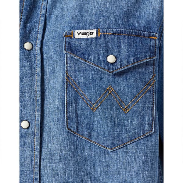 Wrangler Kortærmet Skjorte 112350572 Western Blå S Mand
