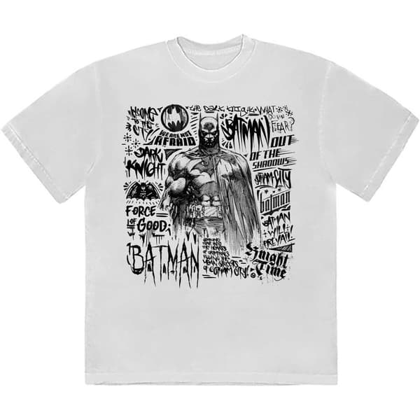 Batman Scribbler T Shirt White S