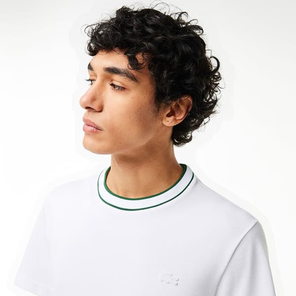 Lacoste Th8174 T-shirt Med Korte ærmer Hvid 6 Mand