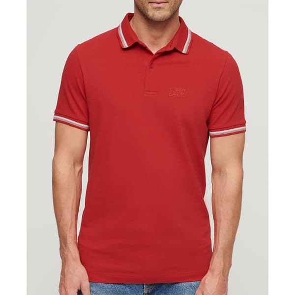 Superdry Kortärmad Piké Sportswear Relaxed Tipped Röd M Man