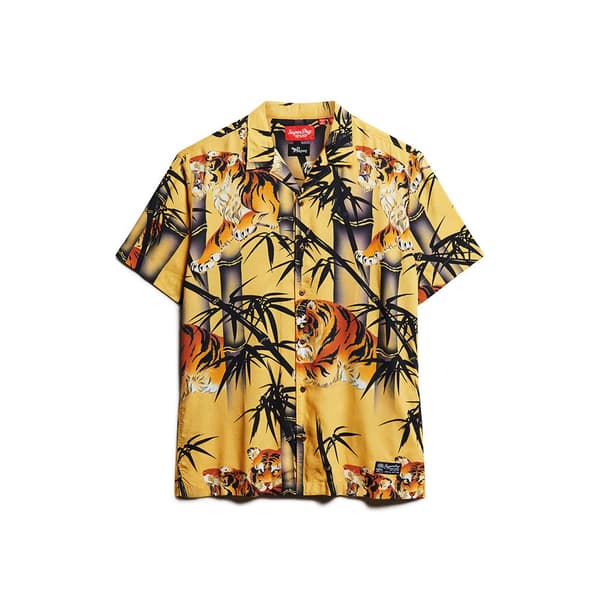 Superdry Kortärmad Tröja Hawaiian Resort Gul XL Man