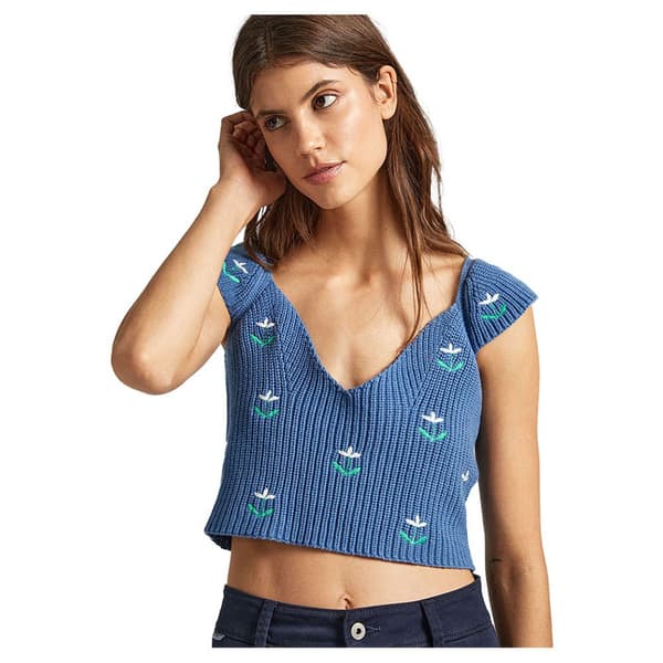 Pepe Jeans Kortärmad Blus Greer Blå S Kvinna