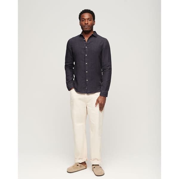 Superdry Långärmad Tröja Studios Casual Linen Grå XL Man