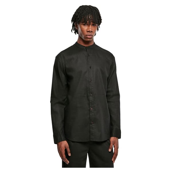 Urban Classics Kortærmet Skjorte Stand Up Collar Sort 4XL Mand